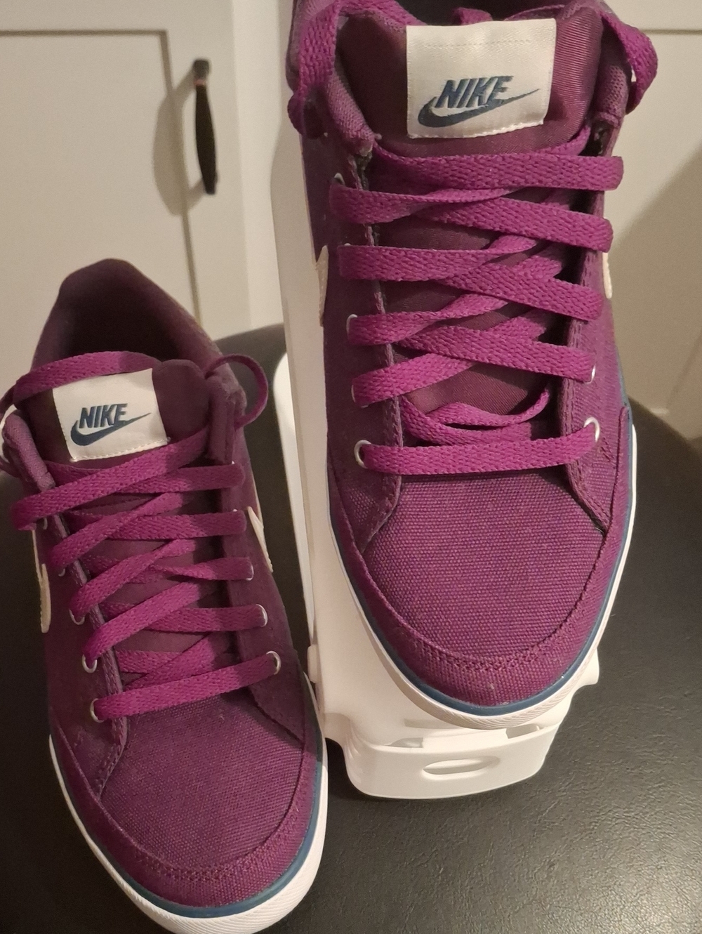 Nike Women's Purple Canvas Low-Top Sneakers with White Accents